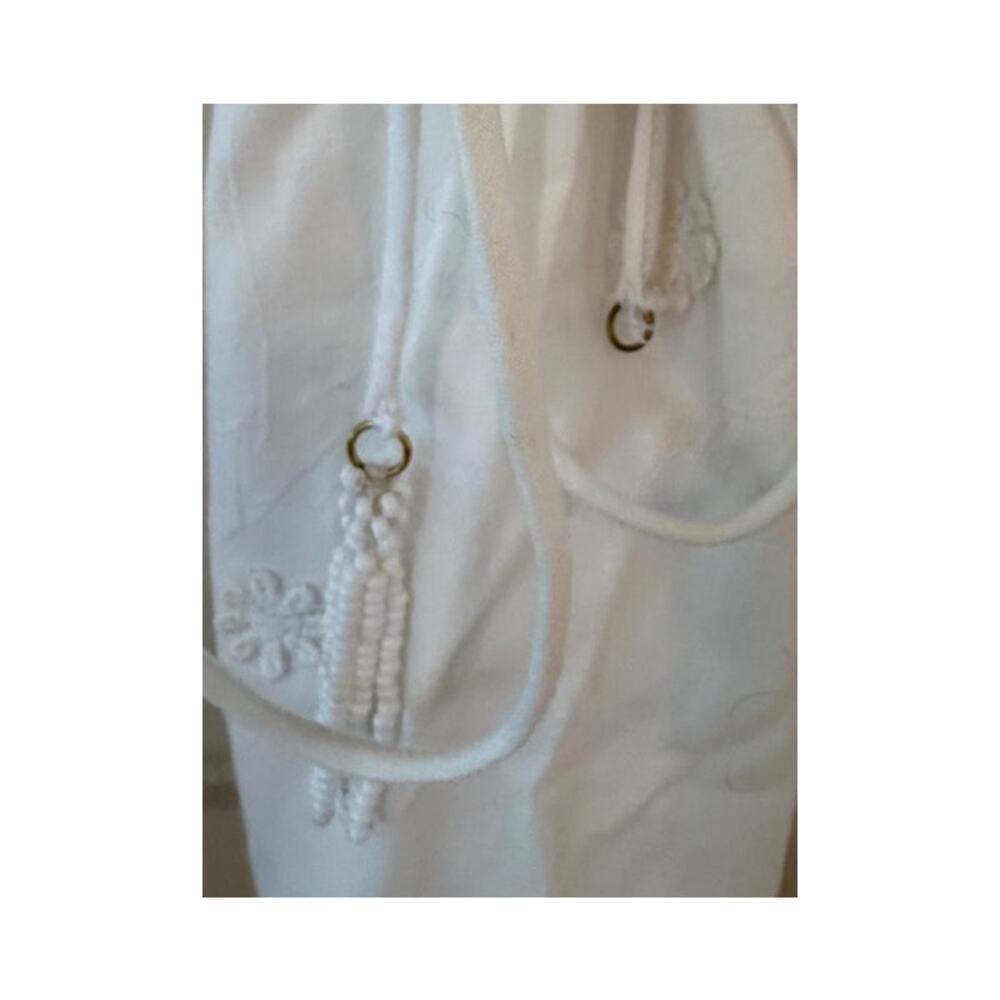 Farm Rio NEW Off-White 3-D Flower Cotton Mini Dress, Med (Tassels Damaged) - Picture 10 of 10